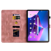 For Lenovo Tab M10 10.1 3rd Gen Lily Embossed Leather Tablet Case(Pink)