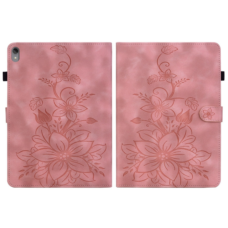 For Lenovo Tab P11 /Xiaoxin Pad Plus Lily Embossed Leather Tablet Case(Pink) - Lenovo by PMC TechLife | Online Shopping South Africa | PMC TechLife | Buy Now Pay Later Mobicred