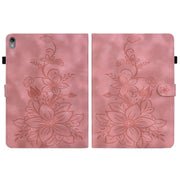 For Lenovo Tab P11 /Xiaoxin Pad Plus Lily Embossed Leather Tablet Case(Pink)