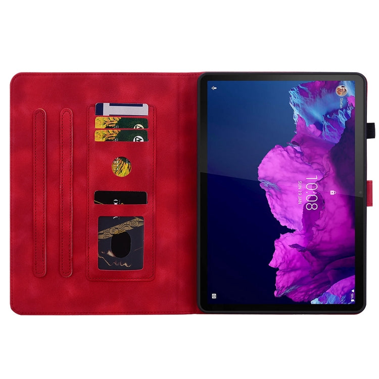 For Lenovo Tab P11 /Xiaoxin Pad Plus Lily Embossed Leather Tablet Case(Red) - Lenovo by PMC TechLife | Online Shopping South Africa | PMC TechLife | Buy Now Pay Later Mobicred