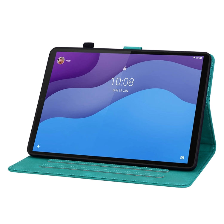 For Lenovo Tab M10 HD Gen2 Lily Embossed Leather Tablet Case(Green) - Lenovo by PMC TechLife | Online Shopping South Africa | PMC TechLife | Buy Now Pay Later Mobicred