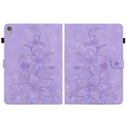 For Lenovo Tab M10 HD Gen2 Lily Embossed Leather Tablet Case(Purple)