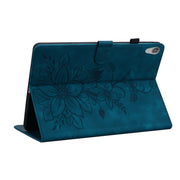 For Lenovo Tab M10 HD Gen2 Lily Embossed Leather Tablet Case(Dark Blue)