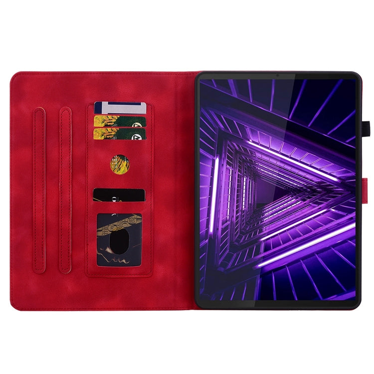 For Lenovo M10 Plus 10.3 Lily Embossed Leather Tablet Case(Red) - Lenovo by PMC TechLife | Online Shopping South Africa | PMC TechLife | Buy Now Pay Later Mobicred
