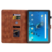 For Lenovo Tab M10 X605 /M10 HD X505 Lily Embossed Leather Tablet Case(Brown)