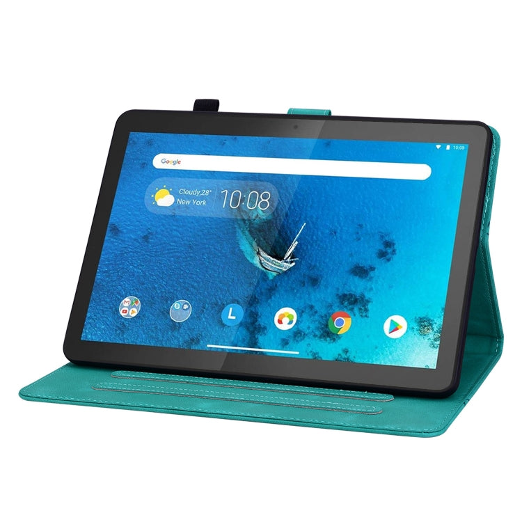 For Lenovo Tab M10 X605 /M10 HD X505 Lily Embossed Leather Tablet Case(Green) - Lenovo by PMC TechLife | Online Shopping South Africa | PMC TechLife | Buy Now Pay Later Mobicred