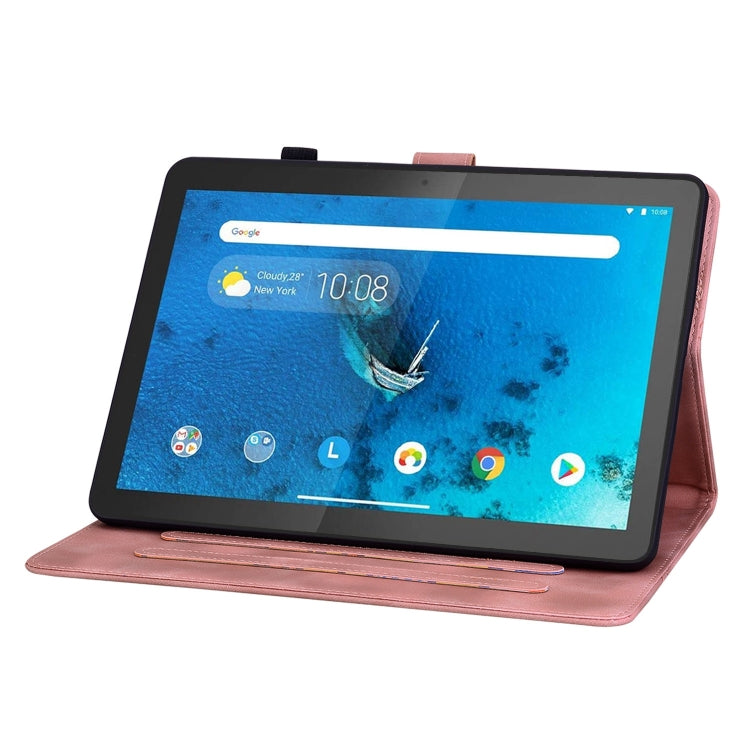 For Lenovo Tab M10 X605 /M10 HD X505 Lily Embossed Leather Tablet Case(Pink)