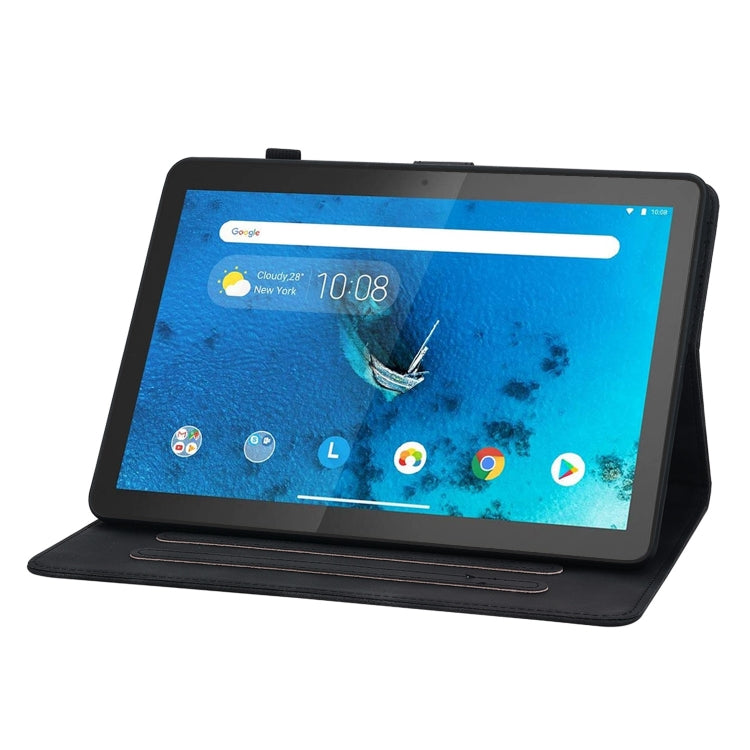 For Lenovo Tab M10 X605 /M10 HD X505 Lily Embossed Leather Tablet Case(Black) - Lenovo by PMC TechLife | Online Shopping South Africa | PMC TechLife | Buy Now Pay Later Mobicred