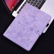 For Lenovo Tab K11 Plus Lily Embossed Leather Tablet Case(Purple)