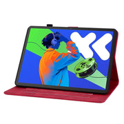 For Lenovo Tab P12 12.7 2025 Lily Embossed Leather Tablet Case(Red)