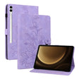 For Samsung Galaxy Tab S9+ / S9 FE+ Lily Embossed Leather Tablet Case(Purple) - Galaxy Tab S9+ Cases by PMC Jewellery | Online Shopping South Africa | PMC Jewellery | Buy Now Pay Later Mobicred