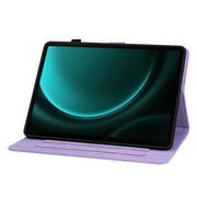 For Samsung Galaxy Tab S9 / S9 FE Lily Embossed Leather Tablet Case(Purple)