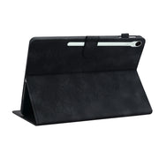 For Samsung Galaxy Tab S9 / S9 FE Lily Embossed Leather Tablet Case(Black)