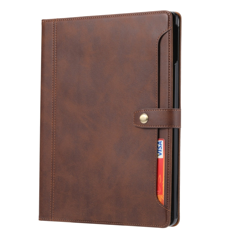 For iPad Pro 11 2024 Calf Texture Double Fold Clasp Horizontal Flip Leather Smart Tablet Case(Brown) - iPad Pro 11 2024 Cases by PMC TechLife | Online Shopping South Africa | PMC TechLife | Buy Now Pay Later Mobicred