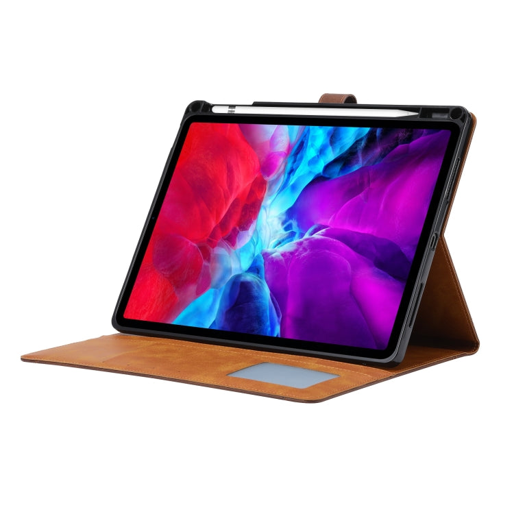 For iPad Pro 11 2024 Calf Texture Double Fold Clasp Horizontal Flip Leather Smart Tablet Case(Brown) - iPad Pro 11 2024 Cases by PMC TechLife | Online Shopping South Africa | PMC TechLife | Buy Now Pay Later Mobicred