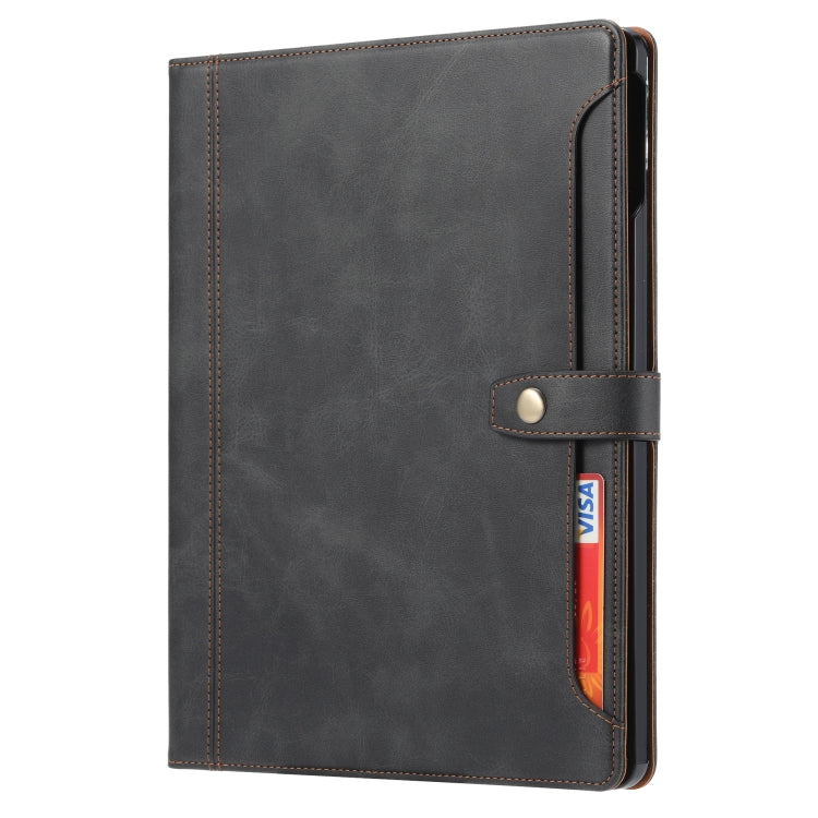 For iPad Pro 13 2024 Calf Texture Double Fold Clasp Horizontal Flip Leather Smart Tablet Case(Black) - iPad Pro 13 2024 Cases by PMC TechLife | Online Shopping South Africa | PMC TechLife | Buy Now Pay Later Mobicred