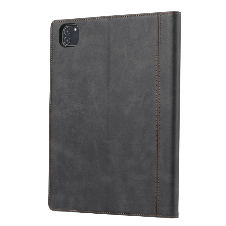 For iPad Pro 13 2024 Calf Texture Double Fold Clasp Horizontal Flip Leather Smart Tablet Case(Black) - iPad Pro 13 2024 Cases by PMC TechLife | Online Shopping South Africa | PMC TechLife | Buy Now Pay Later Mobicred