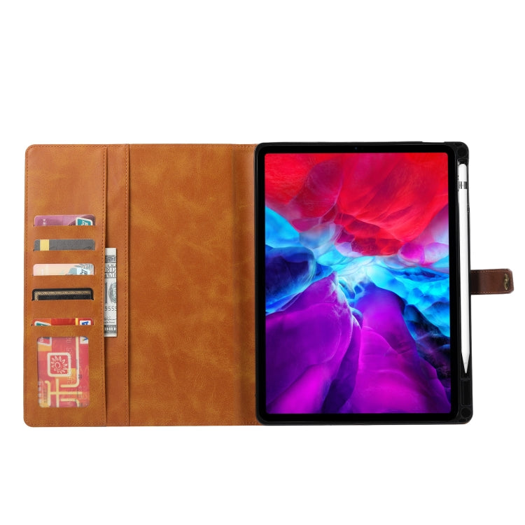 For iPad Pro 13 2024 Calf Texture Double Fold Clasp Horizontal Flip Leather Smart Tablet Case(Rose Gold)