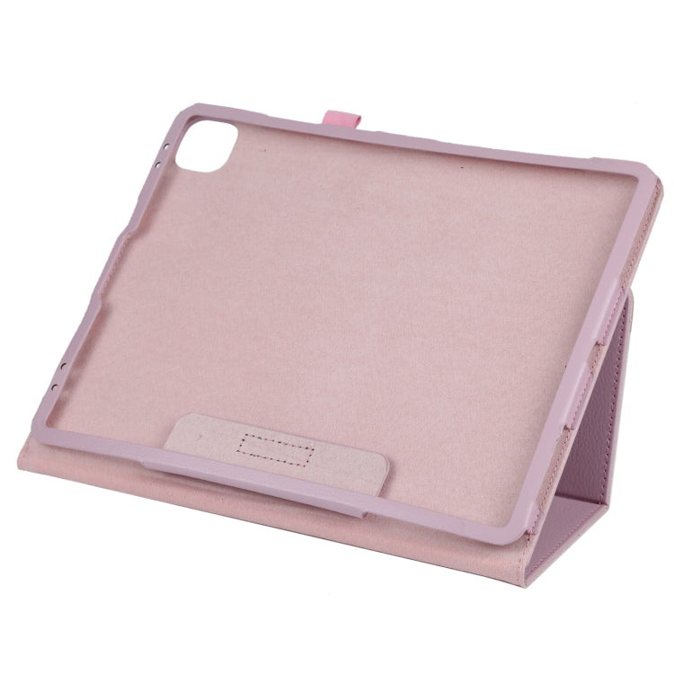 For iPad Air 11 2024 Litchi Texture Solid Color Leather Tablet Case(Pink)