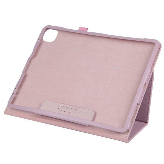 For iPad Pro 11 2024 Litchi Texture Solid Color Leather Tablet Case(Pink)