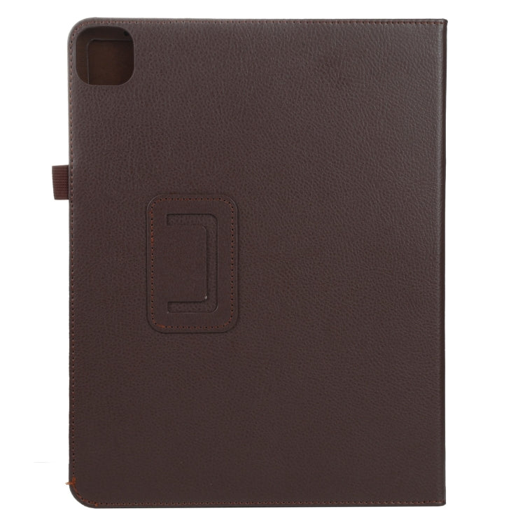 For iPad Pro 11 2024 Litchi Texture Solid Color Leather Tablet Case(Brown)
