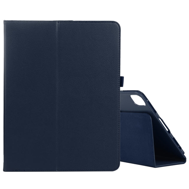 For iPad Pro 13 2024 Litchi Texture Solid Color Leather Tablet Case(Dark Blue)