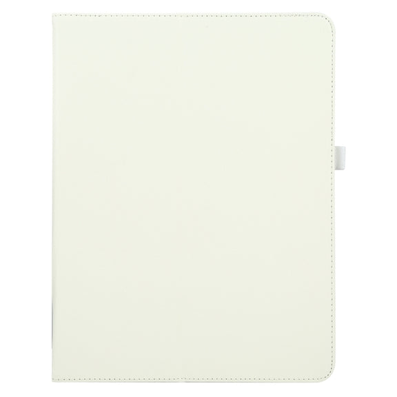 For iPad Pro 13 2024 Litchi Texture Solid Color Leather Tablet Case(White)