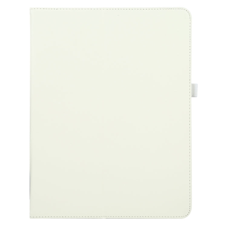 For iPad Pro 13 2024 Litchi Texture Solid Color Leather Tablet Case(White)