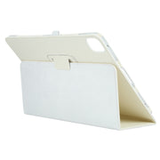 For iPad Pro 13 2024 Litchi Texture Solid Color Leather Tablet Case(White)