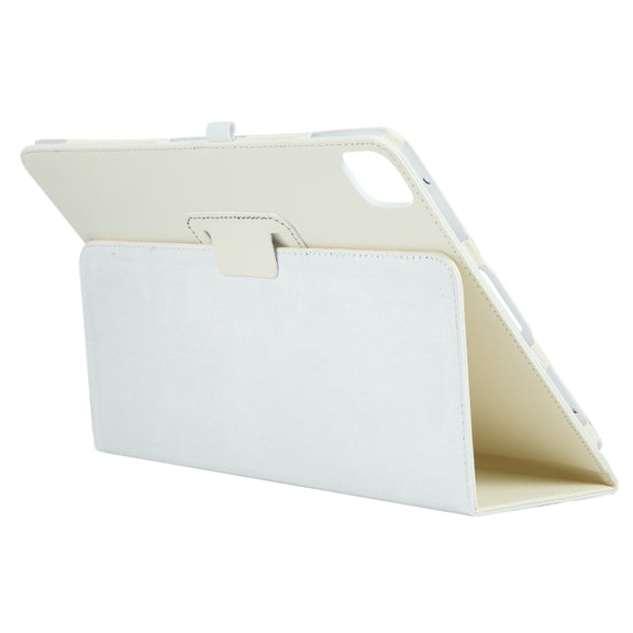 For iPad Pro 13 2024 Litchi Texture Solid Color Leather Tablet Case(White)