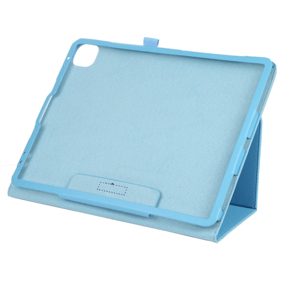 For iPad Pro 13 2024 Litchi Texture Solid Color Leather Tablet Case(Sky Blue)