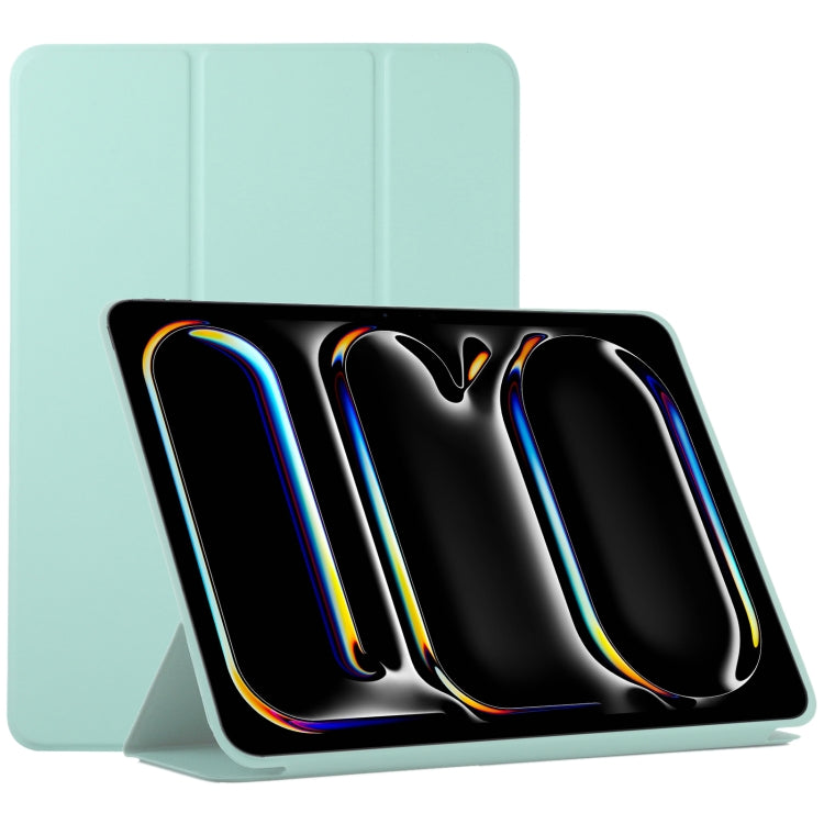For iPad Pro 13 2024 Double-sided Clip Non-buckle Magnetic PU Smart Tablet Case(Light Green) - iPad Air 13 2025 / 2024 Cases by PMC TechLife | Online Shopping South Africa | PMC TechLife | Buy Now Pay Later Mobicred