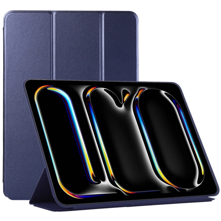 For iPad Pro 13 2024 Double-sided Clip Non-buckle Magnetic PU Smart Tablet Case(Dark Blue) - iPad Air 13 2025 / 2024 Cases by PMC TechLife | Online Shopping South Africa | PMC TechLife | Buy Now Pay Later Mobicred