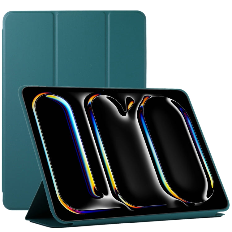 For iPad Pro 13 2024 Double-sided Clip Non-buckle Magnetic PU Smart Tablet Case(Dark Green) - iPad Air 13 2025 / 2024 Cases by PMC TechLife | Online Shopping South Africa | PMC TechLife | Buy Now Pay Later Mobicred