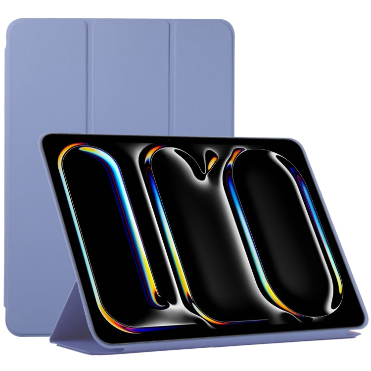 For iPad Pro 11 2024 Double-sided Clip Non-buckle Magnetic PU Smart Tablet Case(Purple) - iPad Pro 11 2024 Cases by PMC TechLife | Online Shopping South Africa | PMC TechLife | Buy Now Pay Later Mobicred