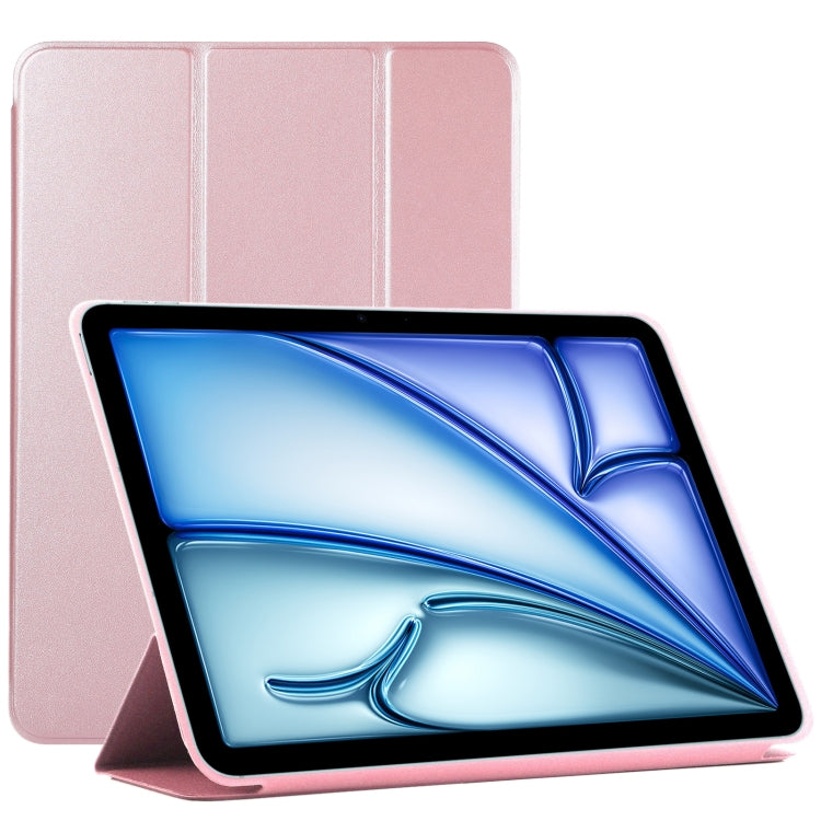 For iPad Air 11 2024 Double-sided Clip Non-buckle Magnetic PU Smart Tablet Case(Rose Gold) - iPad Air 11 2024 Cases by PMC TechLife | Online Shopping South Africa | PMC TechLife | Buy Now Pay Later Mobicred