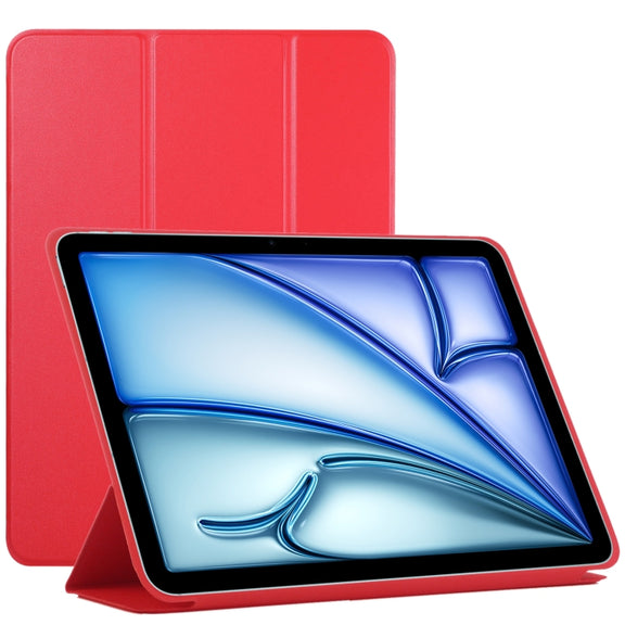 For iPad Air 11 2025 / 2024 Double-sided Clip Non-buckle Magnetic PU Smart Tablet Case(Red)