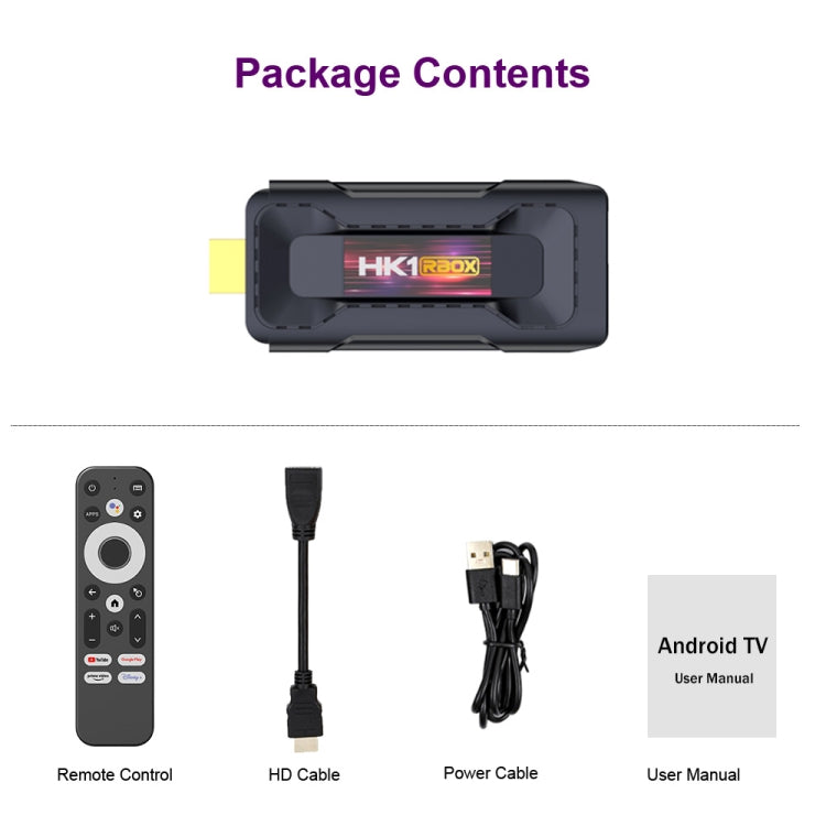 HK1 RBOX D8 RK3528 Android 13.0 Quad Core 8K HD Wifi6 Bluetooth TV Stick, RAM:2GB+16GB(UK Plug)