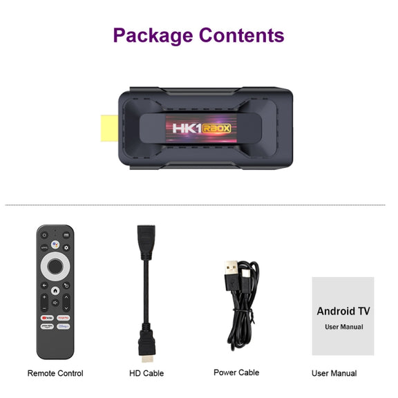 HK1 RBOX D8 RK3528 Android 13.0 Quad Core 8K HD Wifi6 Bluetooth TV Stick, RAM:4GB+32GB(UK Plug)