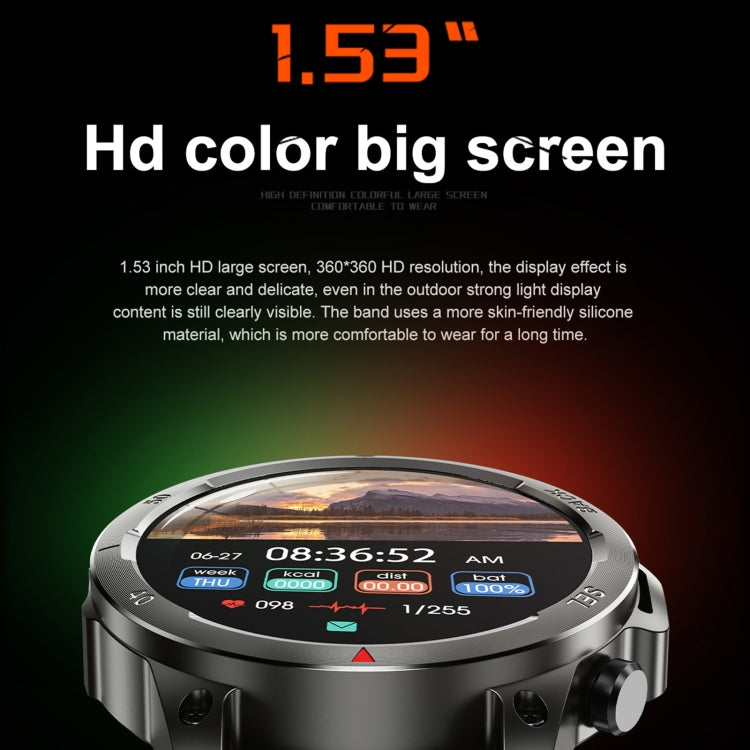DK68 1.53 inch IP67 BT 5.0 Fitness Sport Smart Watch, Support LED Flashlight / Bluetooth Call / Sleep / Blood Oxygen / Heart Rate / Blood Pressure Health Monitor(Black)