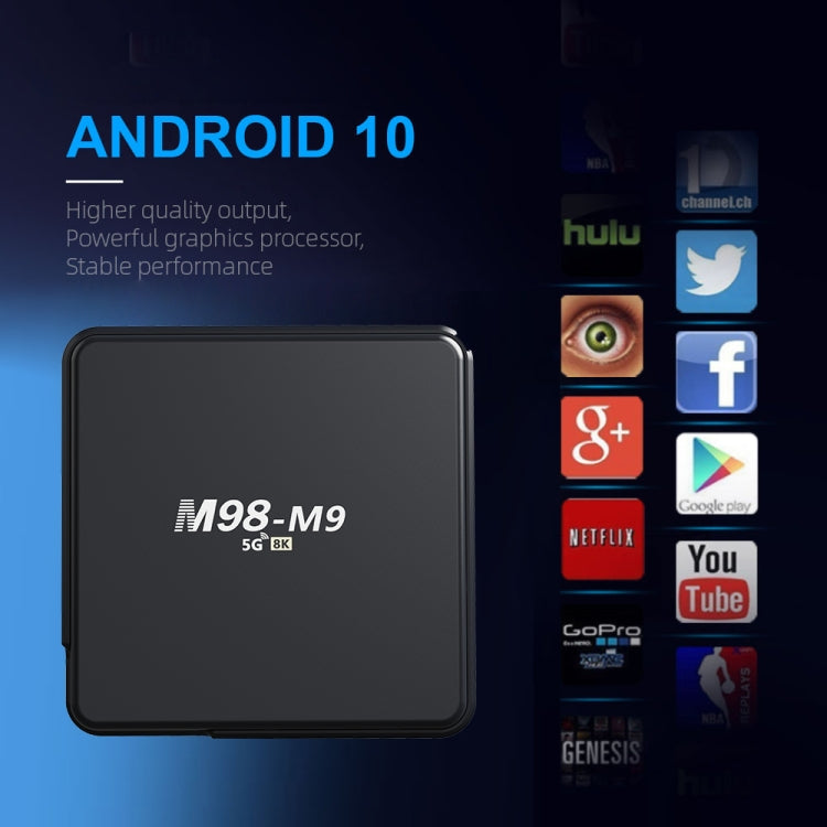M98-M9 Quad-core ARM Cortex-A53 WiFi Bluetooth 4K HD Android TV Box, RAM:2GB+8GB(US Plug) - Allwinner H3 by PMC TechLife | Online Shopping South Africa | PMC TechLife | Buy Now Pay Later Mobicred