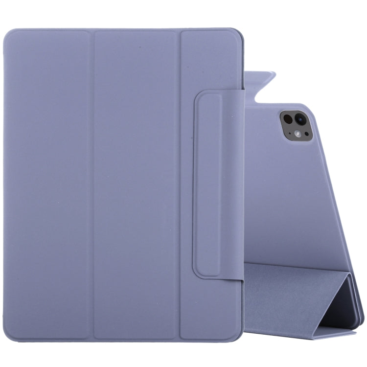 For iPad Pro 13 2024 Double-sided Clip Fixed Buckle Magnetic PU Leather Smart Tablet Case(Purple) - iPad Pro 13 2024 Cases by PMC TechLife | Online Shopping South Africa | PMC TechLife | Buy Now Pay Later Mobicred