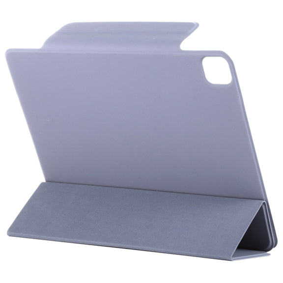For iPad Pro 13 2024 Double-sided Clip Fixed Buckle Magnetic PU Leather Smart Tablet Case(Purple)