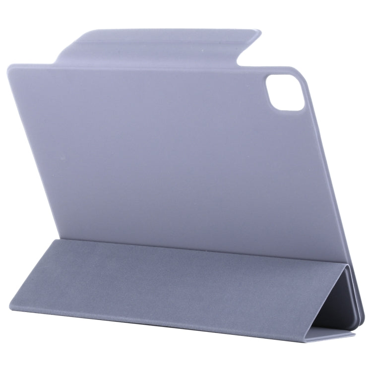 For iPad Pro 13 2024 Double-sided Clip Fixed Buckle Magnetic PU Leather Smart Tablet Case(Purple)