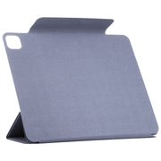 For iPad Pro 13 2024 Double-sided Clip Fixed Buckle Magnetic PU Leather Smart Tablet Case(Purple)