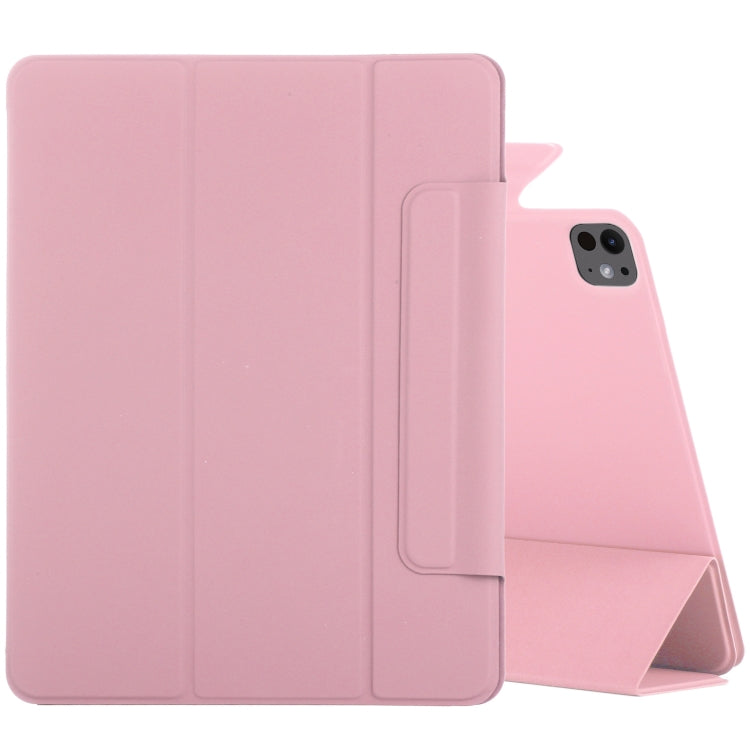 For iPad Pro 13 2024 Double-sided Clip Fixed Buckle Magnetic PU Leather Smart Tablet Case(Light Pink) - iPad Pro 13 2024 Cases by PMC TechLife | Online Shopping South Africa | PMC TechLife | Buy Now Pay Later Mobicred