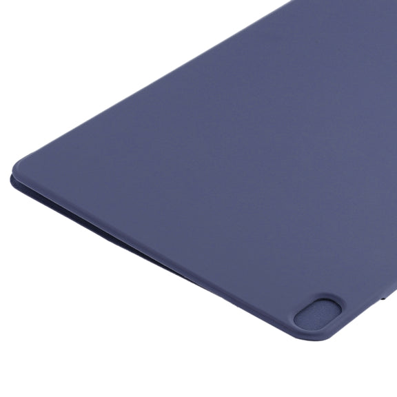 For iPad Air 11 2024 Double-sided Clip Fixed Buckle Magnetic PU Leather Smart Tablet Case(Dark Blue)