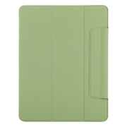 For iPad Air 11 2025 / 2024 Double-sided Clip Fixed Buckle Magnetic PU Leather Smart Tablet Case(Grass Green)