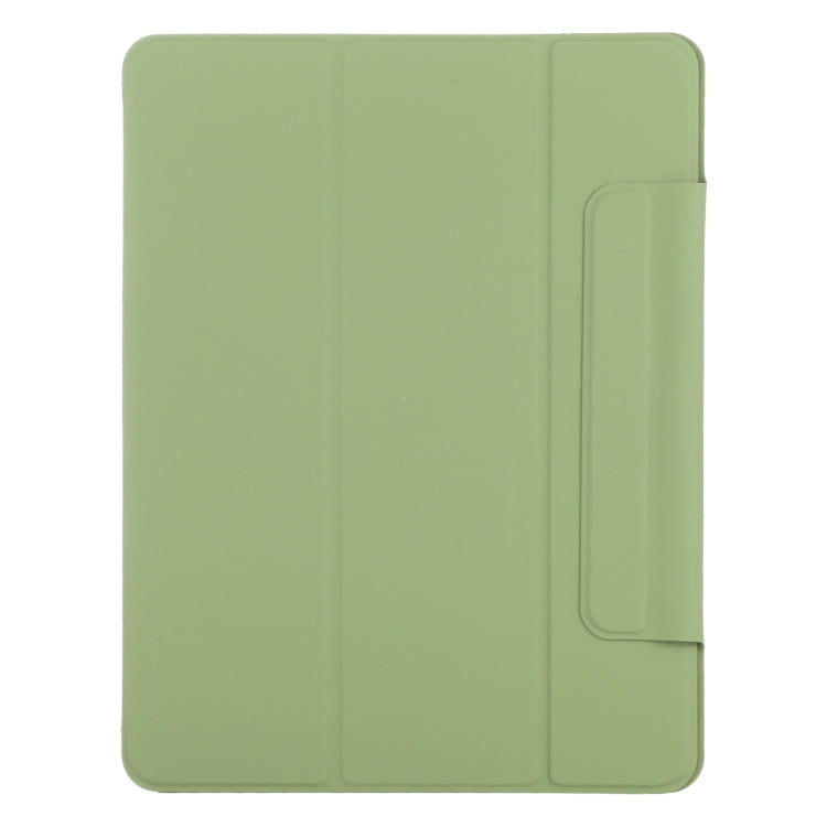 For iPad Air 11 2025 / 2024 Double-sided Clip Fixed Buckle Magnetic PU Leather Smart Tablet Case(Grass Green)