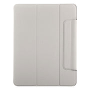 For iPad Air 11 2025 / 2024 Double-sided Clip Fixed Buckle Magnetic PU Leather Smart Tablet Case(Grey)
